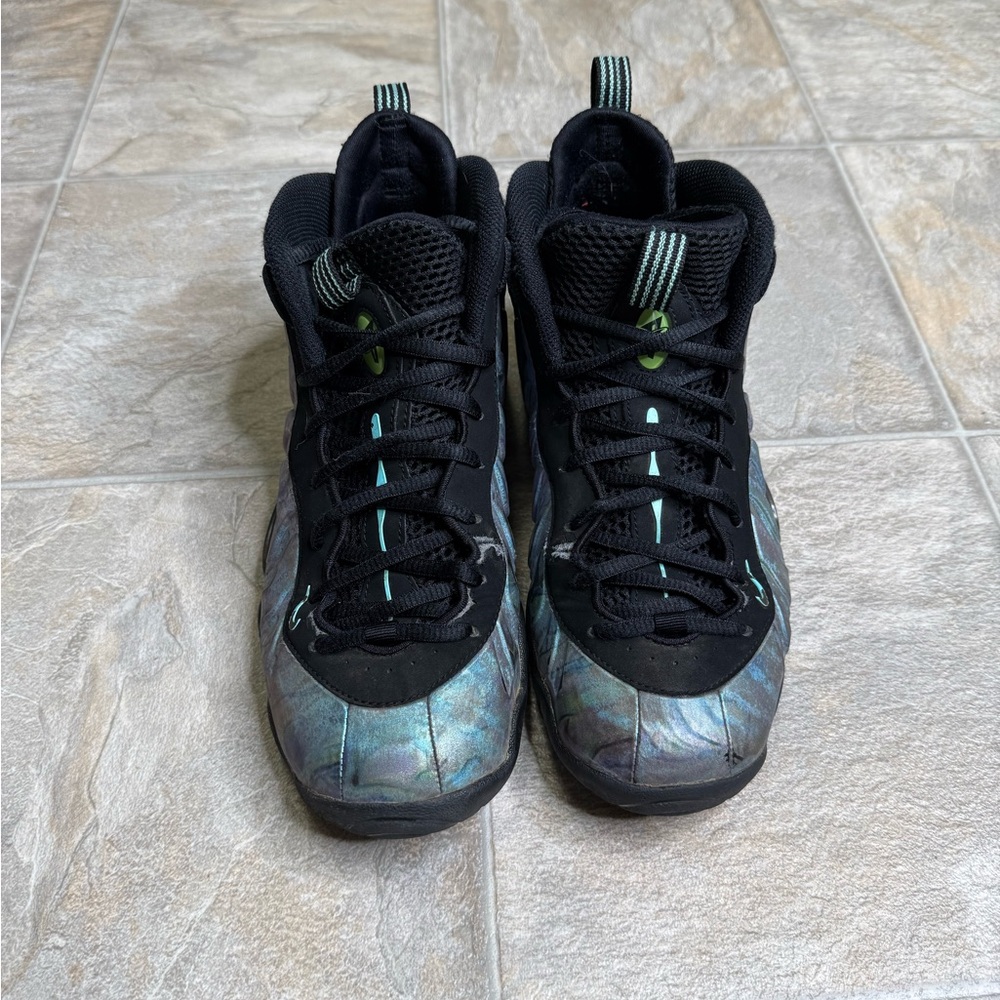 Nike Air Foamposite One Abalone GS Shoe Size 6Y Green AO8037-009 Preowned - Picture 1 of 8